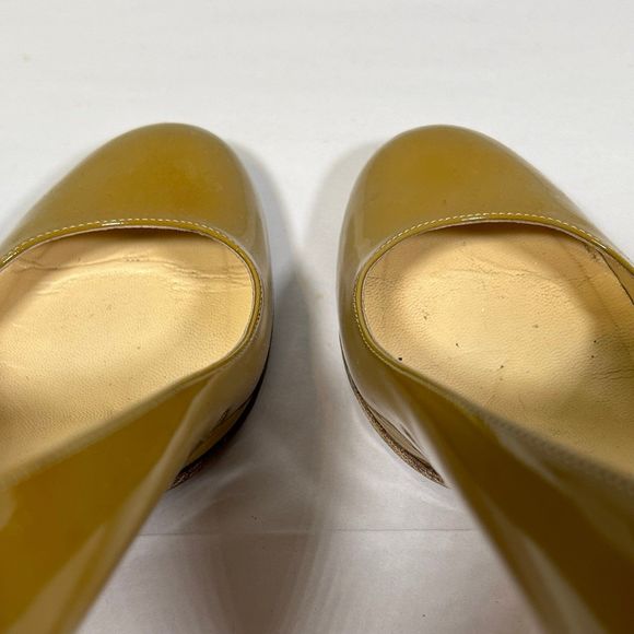 Kate Spade Patent Leather Round‎ Toe Pump Heels Womens 6.5 Tan - Picture 12 of 12